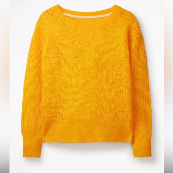 Boden Womens Golden Yellow Wool Blend Hadley Sweater Size Medium - Picture 1 of 14